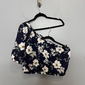 NLT one shoulder navy floral top size 3XL